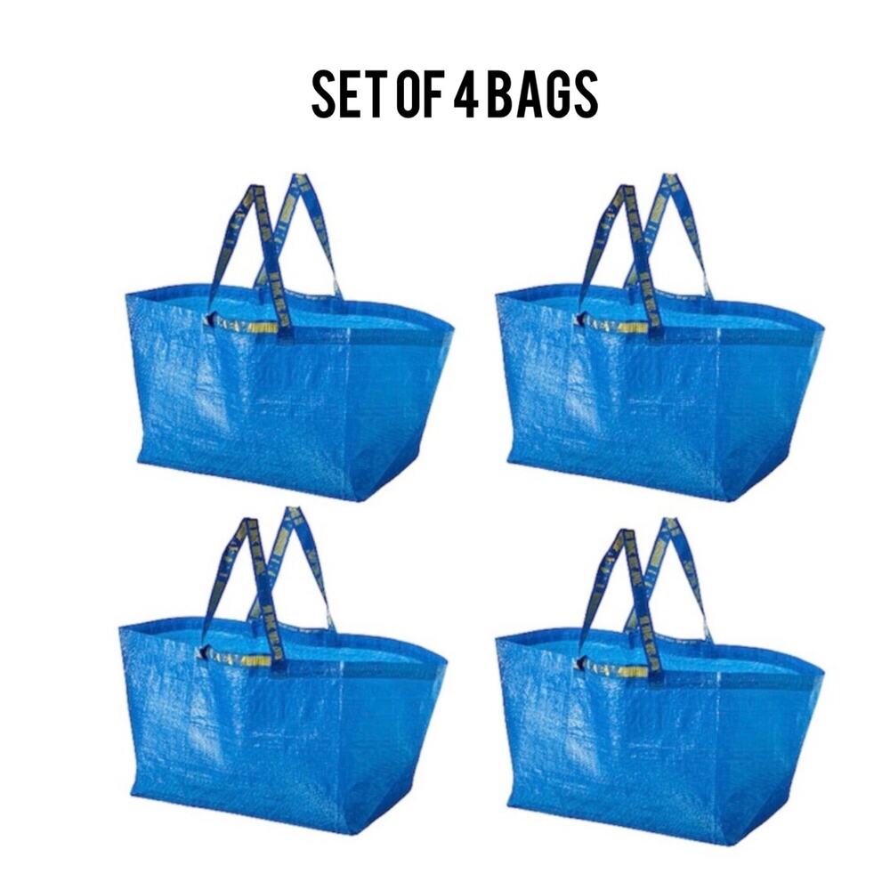 IKEA Blue large bags set of 4 NWT Ikea Frakta Shopping Bag  Home organiz…